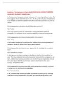 Analytics Pre Assessment Exam QUESTIONS AND CORRECT VERIFIED  ANSWERS &vert;ALREADY GRADED A&plus;&vert; 