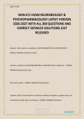 MSN 671 EXAM NEUROBIOLOGY & PSYCHOPHARMACOLOGY LATEST VERSION 2026-2027 WITH ALL 300 QUESTIONS AND CORRECT DETAILED SOLUTIONS JUST RELEASED