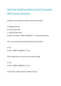 NetSuite SuiteFoundations Exam Questions With Correct Answers