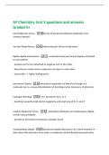 AP Chemistry Unit 3 questions and answers  Graded A&plus; 
