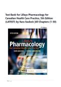 Test Bank for Lilleys Pharmacology for Canadian Health Care Practice&comma; 5th Edition &lpar;LATEST&rpar; by Kara Sealock &vert;All Chapters 1-58 &vert; 2026