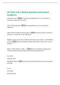 AP Chem Unit 1 Review questions and answers  Graded A&plus; 