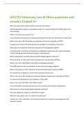 &lbrack;AS110&rsqb; Veterinary Law & Ethics questions and  answers Graded A&plus; 