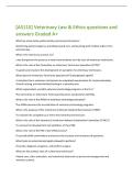 &lbrack;AS110&rsqb; Veterinary Law & Ethics questions and  answers Graded A&plus; 