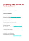 Fire Instructor 2 Exam Questions With New Update Solutions