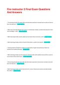 Fire instructor 2 Final Exam Questions And Answers