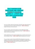 Test 2 NUR209 EXAM QUESTIONS AND VERIFIED CORRECT ANSWERS GRADED A&plus; 1005 GUARANTEED PASS LATEST 2026-2027&period;docx