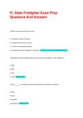 FL State Firefighter Exam Prep Questions And Answers