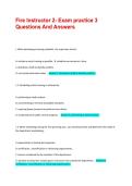 Fire Instructor 2- Exam practice 3 Questions And Answers