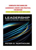 TEST BANK FOR LEADERSHIP&colon; THEORY AND PRACTICE&comma; 7TH EDITION