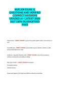 NUR 209 Exam -1 EXAM QUESTIONS AND VERIFIED CORRECT ANSWERS GRADED A&plus; 1005 GUARANTEED PASS LATEST 2026-2027&period;docx