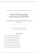 CMS ATI Pharmacology Proctored Exam 2026&sol;2027 &ndash; Questions and Answers Comprehensive Assessment Material