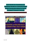 Test Bank for Foundations for Population Health in Community & Public Health Nursing 6th Edition &ndash; Complete Questions for Exam Prep