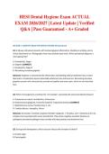 HESI Dental Hygiene Exam ACTUAL EXAM 2026&sol;2027 &vert; Latest Update &vert; Verified Q&A &vert; Pass Guaranteed - A&plus; Graded