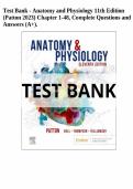Test bank for Anatomy & Physiology &lpar;includes A&P Online course&rpar; 11th Edition all pages fully covered with test questions and answers guide A&plus;