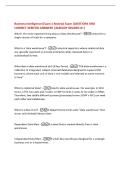 Business Intelligence &lpar;Exam 1 Review&rpar; Exam QUESTIONS AND  CORRECT VERIFIED ANSWERS &vert;ALREADY GRADED A&plus;&vert; 