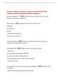 Business Intelligence&comma; Big Data&comma; Analytics Exam QUESTIONS AND  CORRECT VERIFIED ANSWERS &vert;ALREADY GRADED A&plus;&vert; 