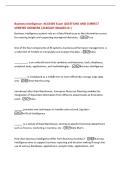 Business Intelligence- AC4340V Exam QUESTIONS AND CORRECT  VERIFIED ANSWERS &vert;ALREADY GRADED A&plus;&vert; 