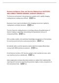 Business Intelligence&comma; Data&comma; and Decision-Making Exam QUESTIONS  AND CORRECT VERIFIED ANSWERS &vert;ALREADY GRADED A&plus;&vert; 