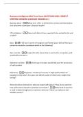 Business Intelligence QUESTIONS AND CORRECT DETAILED ANSWERS &lpar;VERIFIED ANSWERS&rpar; &vert;ALREADY GRADED A&plus;&vert;&vert;BRAND NEW