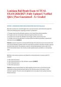 Louisiana Bail Bonds Exam ACTUAL EXAM 2026&sol;2027 &vert; Fully Updated &vert; Verified Q&A &vert; Pass Guaranteed - A&plus; Graded