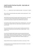 Health Promotion Final Exam Prep 2026 &ndash; Study Guide and Practice Questions