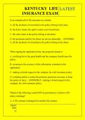KENTUCKY  LIFE  INSURANCE EXAM QUESTIONS AND ANSWERS 2026 - 2027