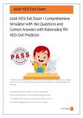 2026 HESI Exit Exam 1 Comprehensive  Simulator with 160 Questions and  Correct Answers with Rationales&sol; RN  HESI Exit Predictor 