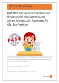 2026 HESI Exit Exam Comprehensive Simulator with 160 Questions and Correct Answers with Rationales&sol; RN HESI Exit Predictor