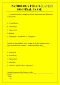 PATHOLOGY FSE-214 0904 FINAL EXAM QUESTIONS AND ANSWERS 2026 - 2027