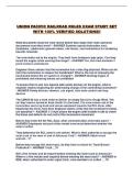 UNION PACIFIC RAILROAD RULES EXAM STUDY SET WITH 100&percnt; VERIFIED SOLUTIONS&excl;&excl;