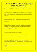 CSULB JOSH ARNOLD&colon;  HRM 360 EXAM 2 QUESTIONS AND ANSWERS 2026 - 2027
