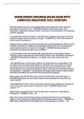 UNION PACIFIC RAILROAD RULES EXAM WITH COMPLETE SOLUTIONS 100&percnt; VERIFIED&excl;&excl;