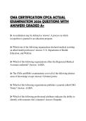 CMA CERTIFICATION CPCA ACTUAL EXAMINATION 2026 QUESTIONS WITH ANSWERS GRADED A&plus;