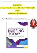 Test bank for nursing today transition and trends 10th edition by zerwekh