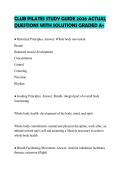 CLUB PILATES STUDY GUIDE 2026 ACTUAL QUESTIONS WITH SOLUTIONS GRADED A&plus;
