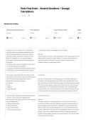 Peds Final Exam - Student Questions &plus; Dosage Calculations Questions and Correct Verified Answers with Rationales &period;