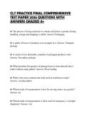 CLT PRACTICE FINAL COMPREHENSIVE TEST PAPER 2026 QUESTIONS WITH ANSWERS GRADED A&plus;