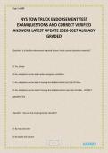 NYS TOW TRUCK ENDORSEMENT TEST EXAMQUESTIONS AND CORRECT VERIFIED ANSWERS LATEST UPDATE 2026-2027 ALREADY GRADED