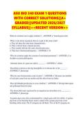 ASU BIO 340 EXAM 1 QUESTIONS  WITH CORRECT SOLUTIONS&vert;&vert;A&plus;  GRADED&vert;&vert;UPDATED 2026&sol;2027  SYLLABUS&vert;&vert;<<RECENT VERSION>> 