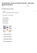 Macromolecules&colon; Proteins and Nucleic Acids 2026 &ndash; Study Guide and Review Questions