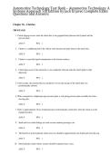 This Test Bank for Automotive Technology&colon; A Systems Approach &lpar;5th Edition&rpar; by Jack Erjavec is a comprehensive study resource designed for students enrolled in Automotive Technology or Automotive Service courses&period;  The document includes exam-style questions