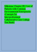Milestone Chapter 09&colon; Care of  Patients with Common  Environmental Emergencies  &lpar;Concepts for  Interprofessional  Collaborative Care College  Test Bank&rpar;