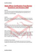 State Officer Certification Final Review Questions and Answers 2026