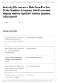 Kentucky Life Insurance State Exam Practice EXAM Questions & Answers&comma; Well Elaborated &vert; Already Verified Test &vert;100&percnt; Verified solutions &vert;2026 Latest&excl;&excl;