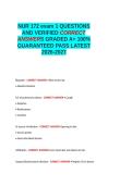 NUR 172 Final Exam Hondros QUESTIONS AND VERIFIED CORRECT ANSWERS GRADED A&plus; -LATEST 2026-2027- 100- GUARANTEED PASS&period;docx