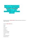 NUR 172 IV Therapy Exam 1 QUESTIONS AND VERIFIED CORRECT ANSWERS GRADED A&plus; -LATEST 2026-2027- 100- GUARANTEED PASS&period;