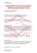 The State Officer Certification Examination &lpar;SOCE&rpar; Study Guide Graded A&plus; 2026
