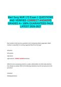 Med Surg NUR 172 Exam 1 QUESTIONS AND VERIFIED CORRECT ANSWERS GRADED A&plus; -LATEST 2026-2027- 100- GUARANTEED PASS&period;docx