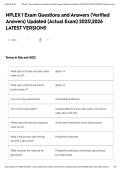 NPLEX 1 Exam Questions and Answers &lpar;Verified Answers&rpar; Updated &lpar;Actual Exam&rpar; 20252026 LATEST VERSION&excl;&excl;